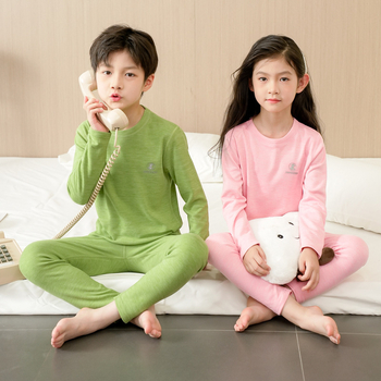 Σετ θερμικών εσωρούχων για παιδιά - Υφάσματα από πολυεστέρα (93,9%), μοτίβο καρτούν, κανονικού πάχους, στρογγυλός λαιμός, unisex, για παιδιά 3–8 ετών, διατηρεί τη θερμότητα το χειμώνα, την άνοιξη και το φθινόπωρο