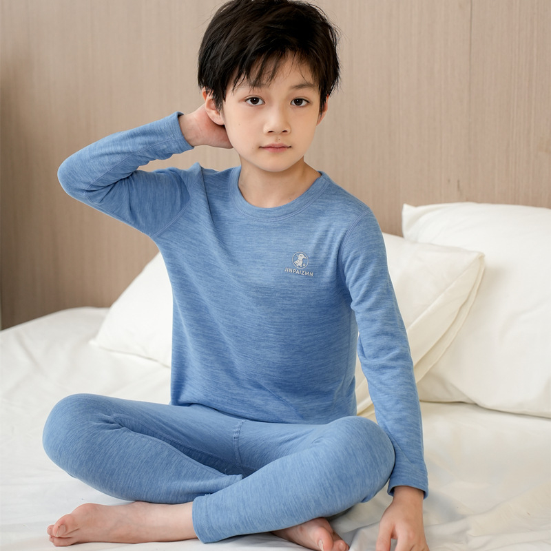 Σετ θερμικών εσωρούχων για παιδιά - Υφάσματα από πολυεστέρα (93,9%), μοτίβο καρτούν, κανονικού πάχους, στρογγυλός λαιμός, unisex, για παιδιά 3–8 ετών, διατηρεί τη θερμότητα το χειμώνα, την άνοιξη και το φθινόπωρο