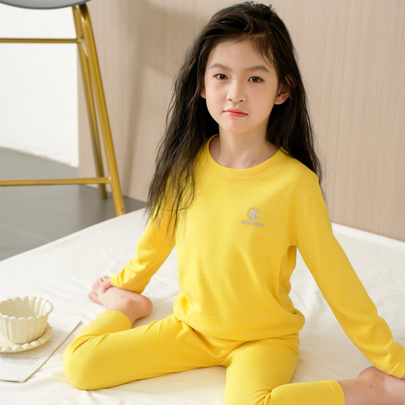 Σετ θερμικών εσωρούχων για παιδιά - Υφάσματα από πολυεστέρα (93,9%), μοτίβο καρτούν, κανονικού πάχους, στρογγυλός λαιμός, unisex, για παιδιά 3–8 ετών, διατηρεί τη θερμότητα το χειμώνα, την άνοιξη και το φθινόπωρο