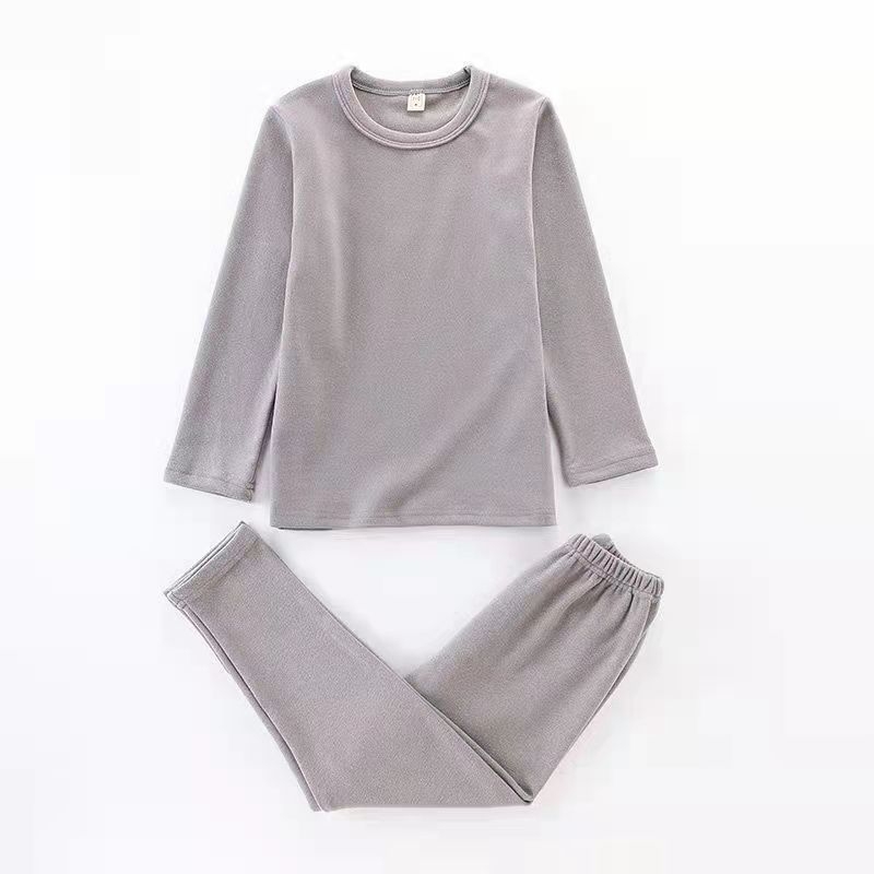 Dječji set termo donjeg rublja s automatskim zagrijavanjem – kationični poliester, extradebe 501–600 g/m², okrugli ovratnik, dugi rukavi, za uzrast 4–6 godina, unisex