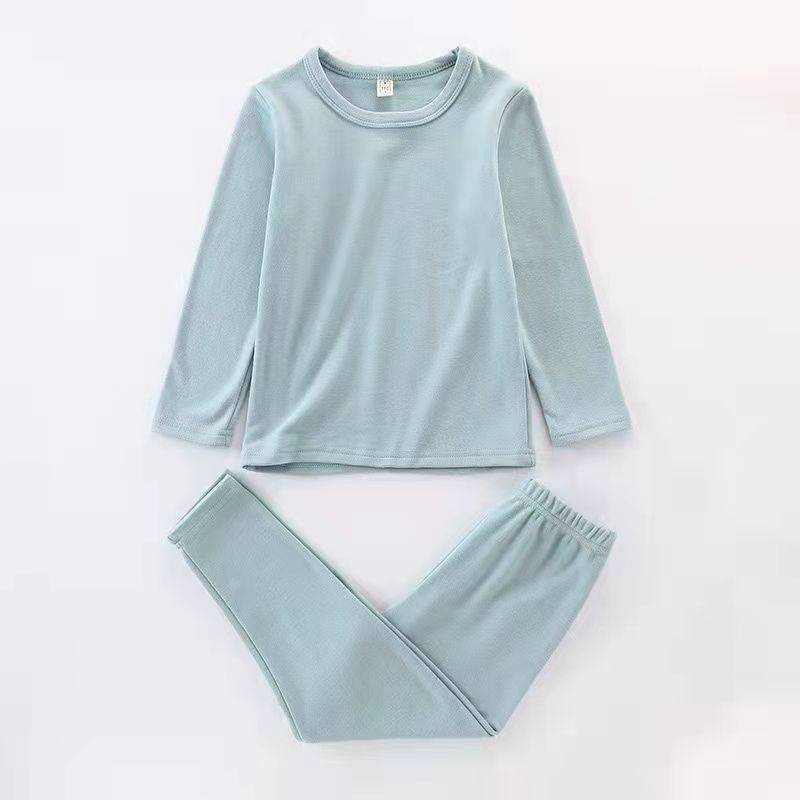 Dječji set termo donjeg rublja s automatskim zagrijavanjem – kationični poliester, extradebe 501–600 g/m², okrugli ovratnik, dugi rukavi, za uzrast 4–6 godina, unisex