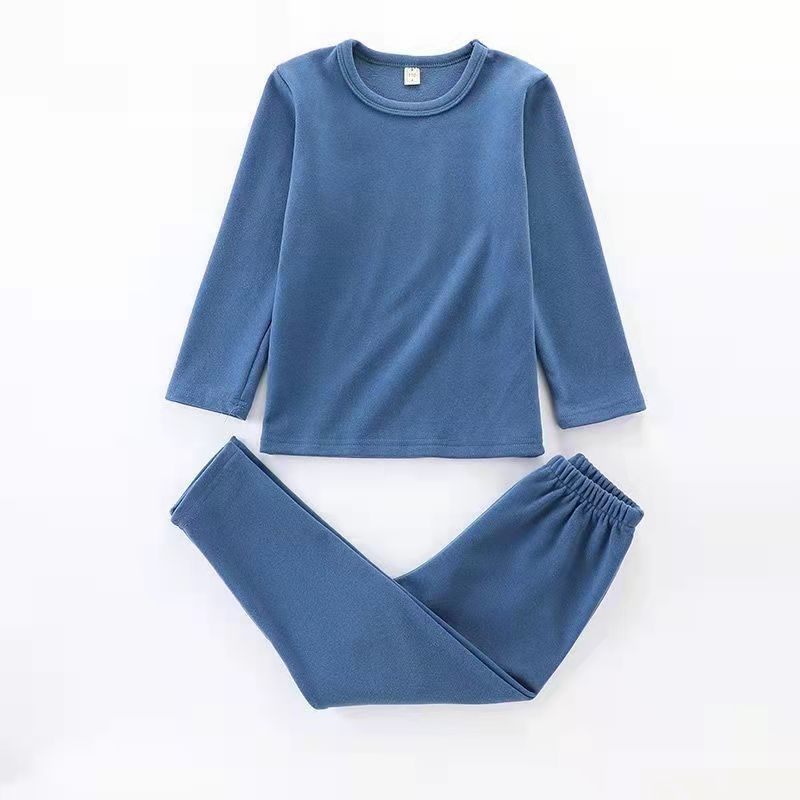 Dječji set termo donjeg rublja s automatskim zagrijavanjem – kationični poliester, extradebe 501–600 g/m², okrugli ovratnik, dugi rukavi, za uzrast 4–6 godina, unisex