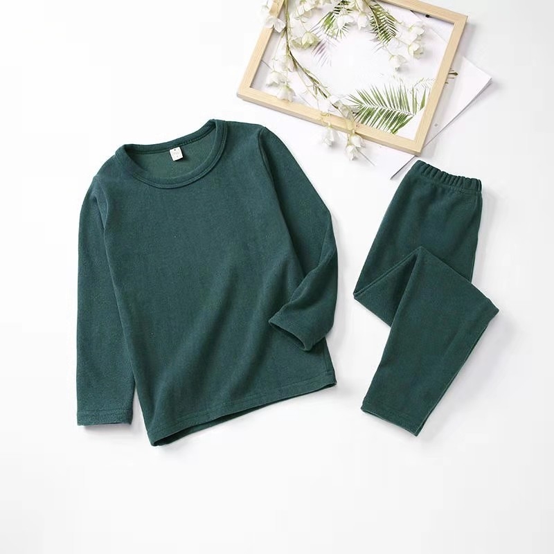 Dječji set termo donjeg rublja s automatskim zagrijavanjem – kationični poliester, extradebe 501–600 g/m², okrugli ovratnik, dugi rukavi, za uzrast 4–6 godina, unisex