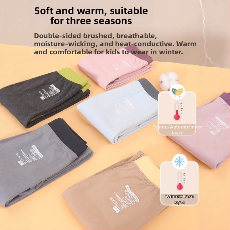 Gyerek termo nadrág, vastag őszi–téli időszakra, varrat nélküli, uniszex, alapréteg, 3–8 évesek