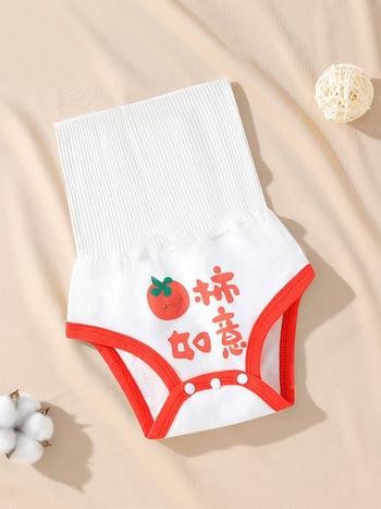 Bei Le Yi kūdikių 100% medvilnės aukštos juosmens pilvo apsaugos kelnaitės, naujagimiams, be siūlių