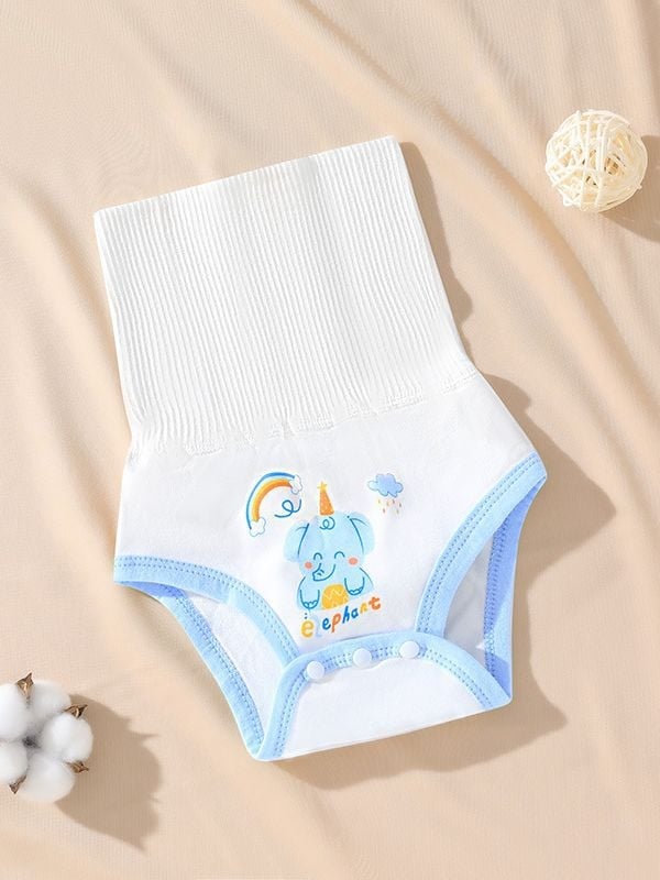 Bei Le Yi kūdikių 100% medvilnės aukštos juosmens pilvo apsaugos kelnaitės, naujagimiams, be siūlių