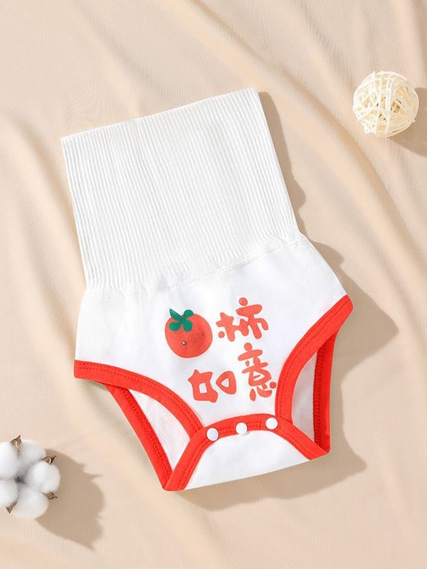 Bei Le Yi kūdikių 100% medvilnės aukštos juosmens pilvo apsaugos kelnaitės, naujagimiams, be siūlių