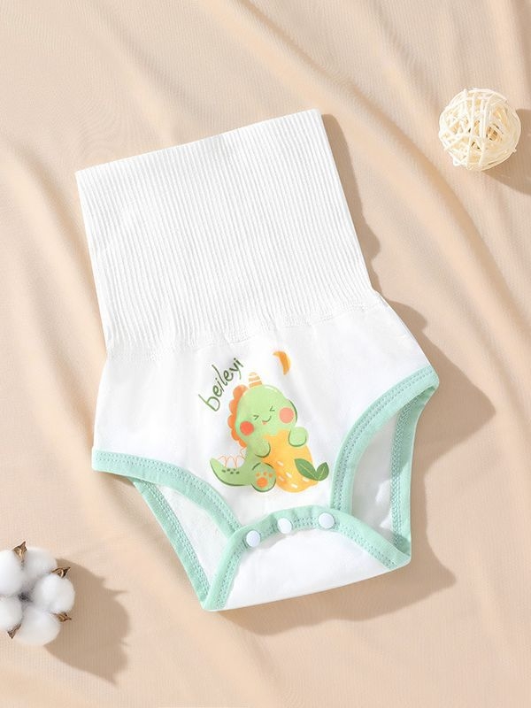 Bei Le Yi kūdikių 100% medvilnės aukštos juosmens pilvo apsaugos kelnaitės, naujagimiams, be siūlių