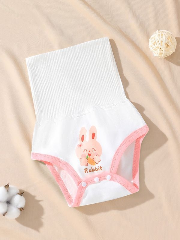 Bei Le Yi kūdikių 100% medvilnės aukštos juosmens pilvo apsaugos kelnaitės, naujagimiams, be siūlių