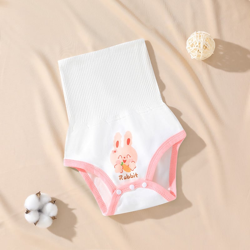 Bei Le Yi kūdikių 100% medvilnės aukštos juosmens pilvo apsaugos kelnaitės, naujagimiams, be siūlių