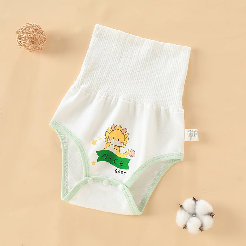 Bei Le Yi kūdikių 100% medvilnės aukštos juosmens pilvo apsaugos kelnaitės, naujagimiams, be siūlių