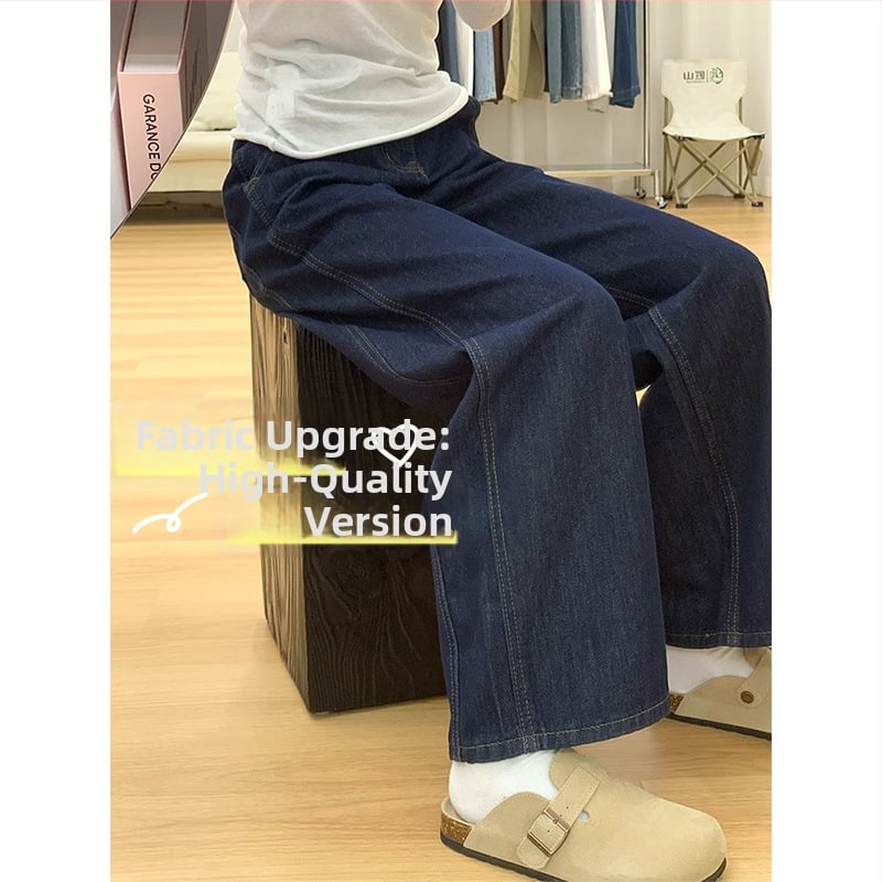 Denimové nohavice s širokými nohami, fleece podšité, vysoký pás, bavlnené zloženie, jeseň 2024