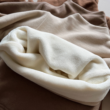 Παιδικό βασικό πουκάμισο με φλίς επένδυση, κορεάτικου στυλ, ψηλή λαιμόκοψη, μακρυμάνικο, χειμώνας, πολυεστέρας 95%