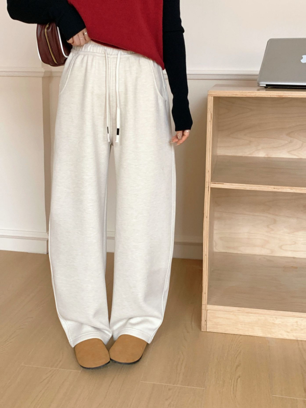 Ženske pantalone s visokim strukom, unutarnja flis, mješavina Lyocell‑svila‑vuna, opušten kroj, Scimitar stil