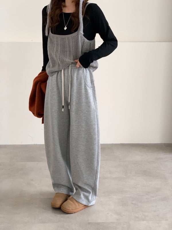 Ženske pantalone s visokim strukom, unutarnja flis, mješavina Lyocell‑svila‑vuna, opušten kroj, Scimitar stil