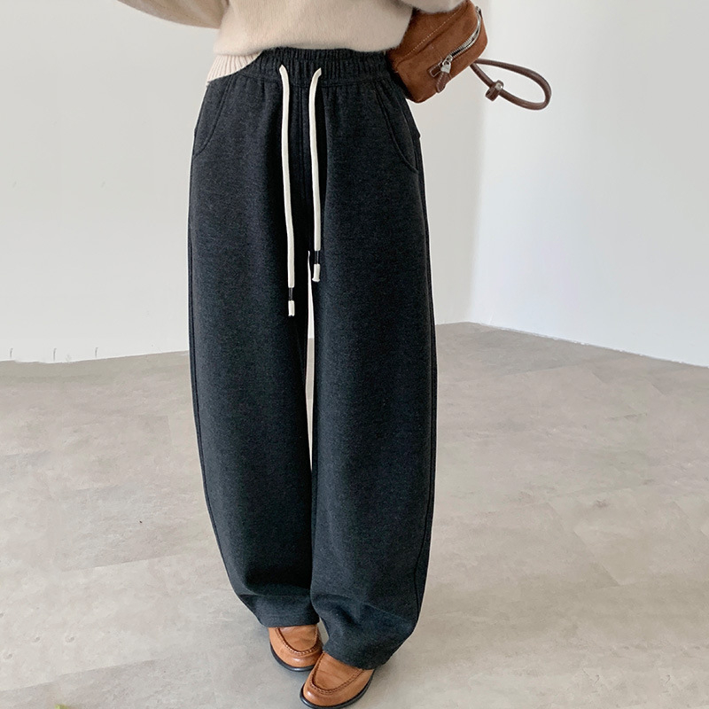 Ženske pantalone s visokim strukom, unutarnja flis, mješavina Lyocell‑svila‑vuna, opušten kroj, Scimitar stil