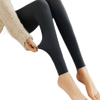 Ženske nylonske legice s visokim strukom, bez stopala, s fleece iznutra, duljina 9/10, ultra tanke, oblikuju tijelo