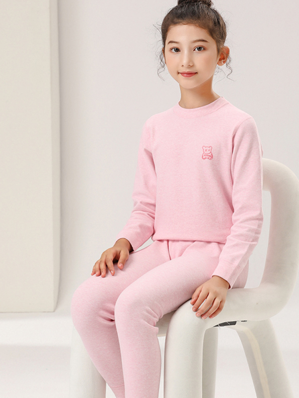 Set termic pentru copii, din bumbac, unisex, guler mediu, 95% bumbac, pentru copii 3–8 ani