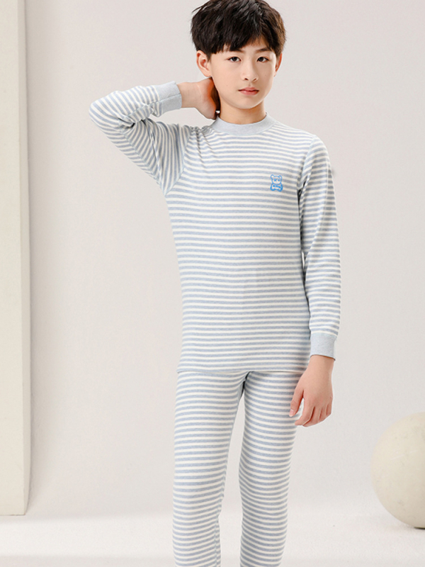 Set termic pentru copii, din bumbac, unisex, guler mediu, 95% bumbac, pentru copii 3–8 ani