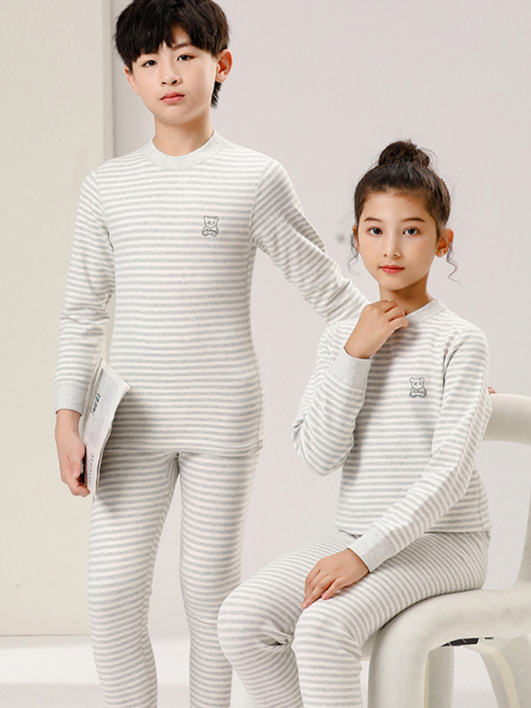 Set termic pentru copii, din bumbac, unisex, guler mediu, 95% bumbac, pentru copii 3–8 ani