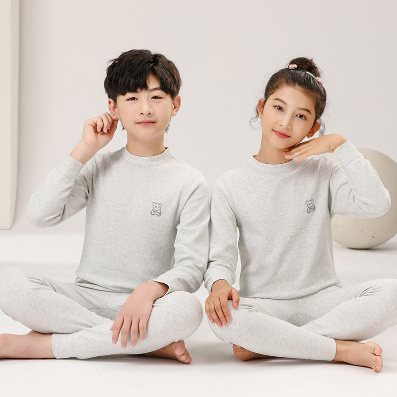 Set termic pentru copii, din bumbac, unisex, guler mediu, 95% bumbac, pentru copii 3–8 ani