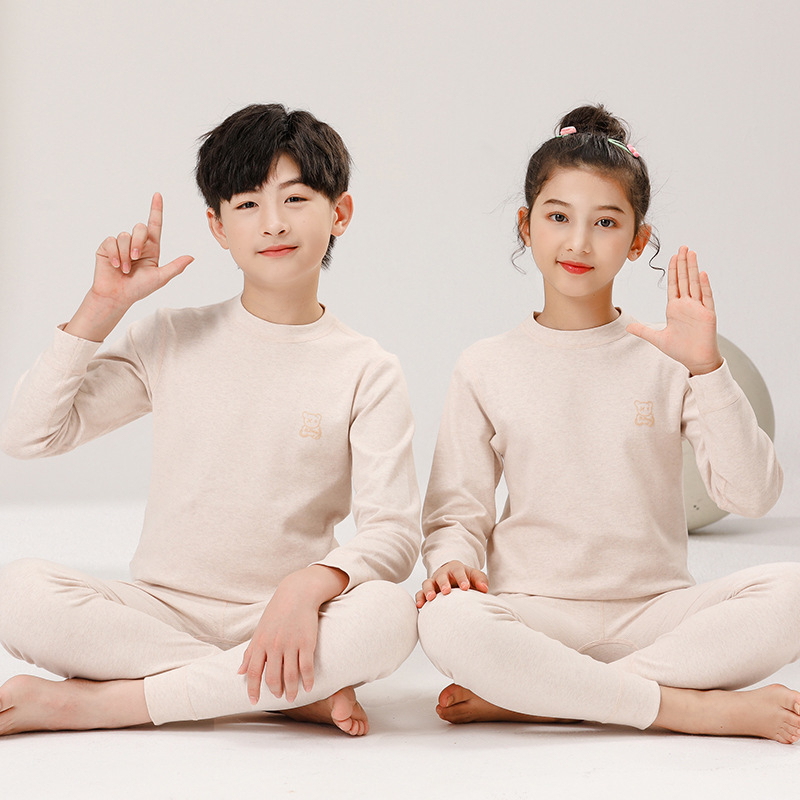 Set termic pentru copii, din bumbac, unisex, guler mediu, 95% bumbac, pentru copii 3–8 ani