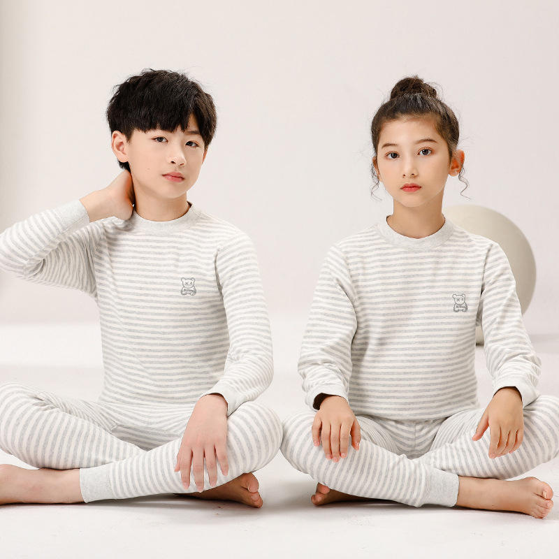 Set termic pentru copii, din bumbac, unisex, guler mediu, 95% bumbac, pentru copii 3–8 ani