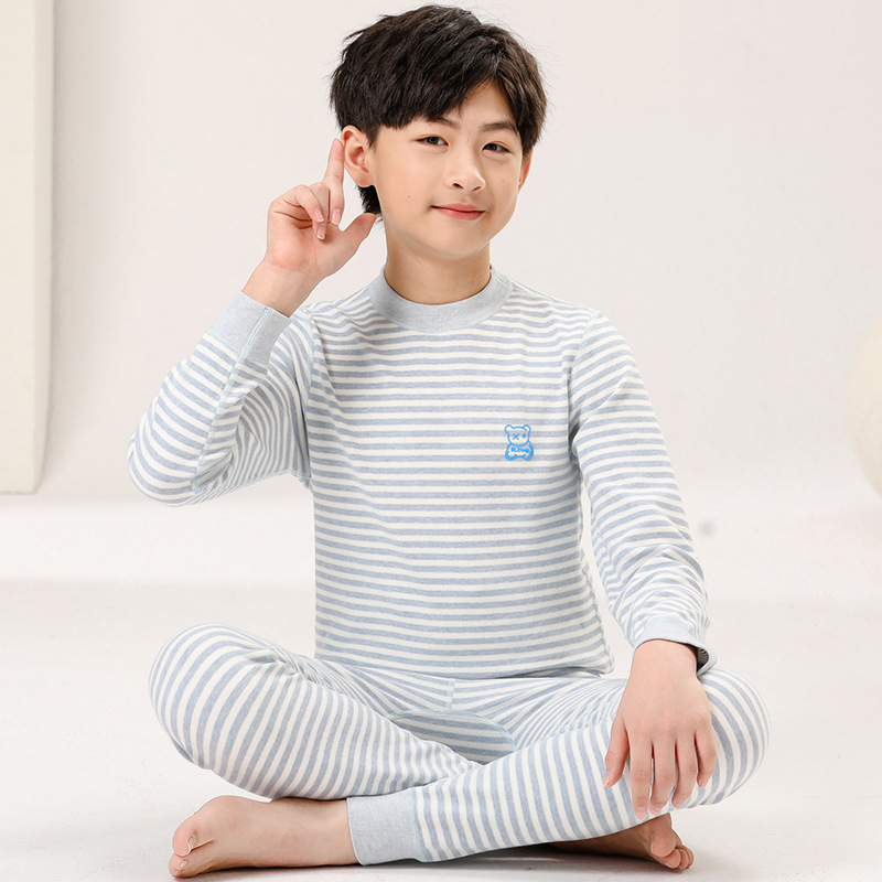 Set termic pentru copii, din bumbac, unisex, guler mediu, 95% bumbac, pentru copii 3–8 ani