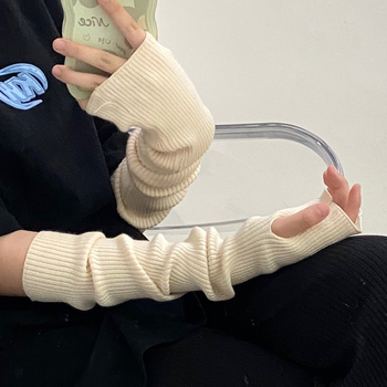 Sievietēm adīti roku siltinājumi, vilna, korejiešu stils, vienkrāsaini, pavasarim un rudenim