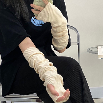 Sievietēm adīti roku siltinājumi, vilna, korejiešu stils, vienkrāsaini, pavasarim un rudenim