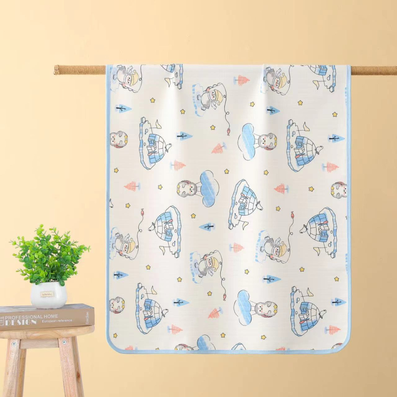 Zīdaiņu matrača paliktnis ar dubultu džakarda audumu, kokvilnas pamatmateriālu un TPU ūdensizturīgu slāni, karikatūras stilā, pielāgota apstrāde, pieejama privātā zīmola