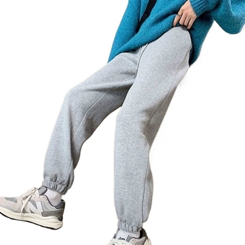 Pantaloni trening cu fleece pentru toamna-iarnă 2025, pantaloni harém largi, casual din amestec de lână