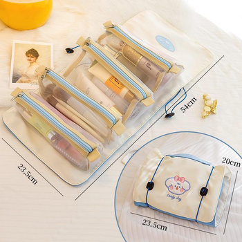 Geantă de cosmetică cu design patru în unu, capacitate mare, multifuncțională, poliester, pentru călătorii