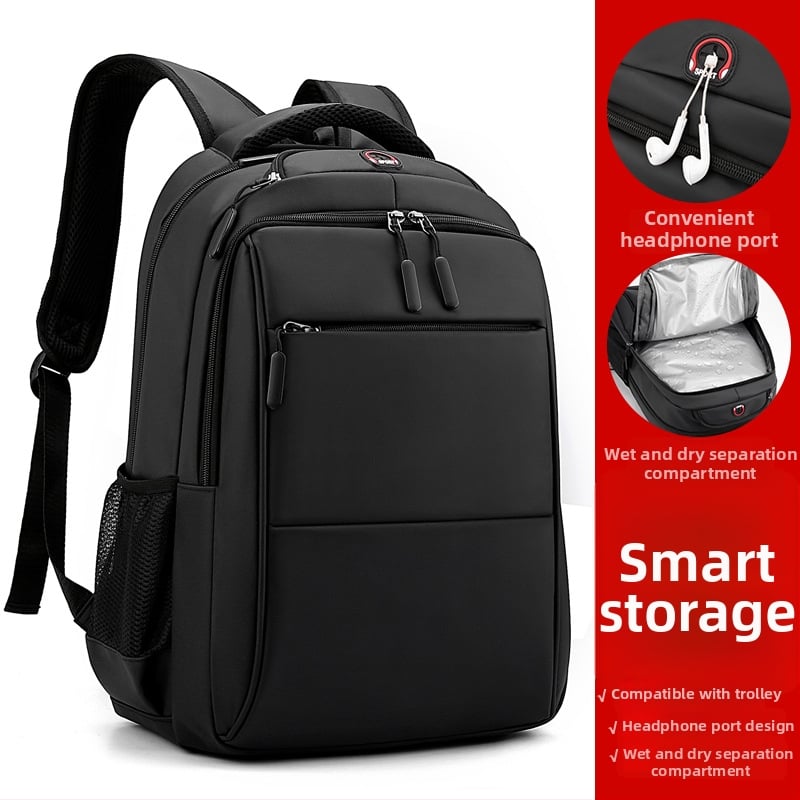 Ceļojumu mugursoma, saderīga ar koferi uz ratiem, tilpums 36–55 L, Oxford audums, ūdensizturīga, gaisa spilvena siksnas, biznesa ceļojums