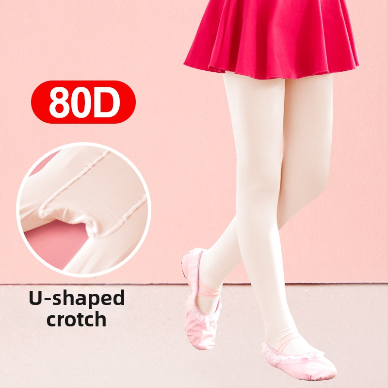 Bērnu baleta zeķbikses ar pretnoslīdošu uzliku – elpojošas, plānas, augsta elastība, spandeksa kokvilnas maisījums