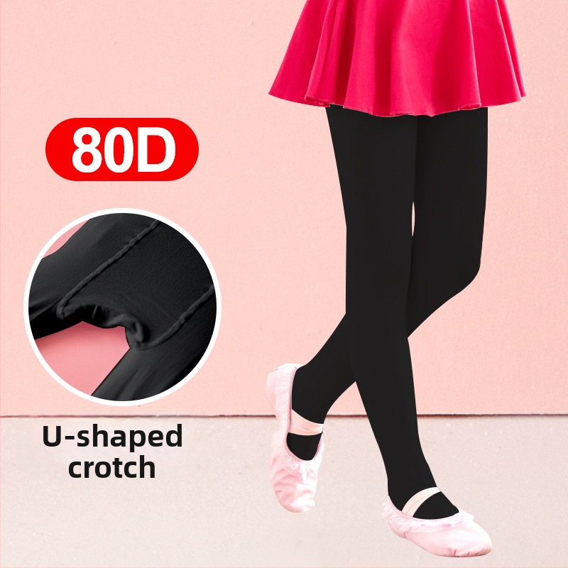 Bērnu baleta zeķbikses ar pretnoslīdošu uzliku – elpojošas, plānas, augsta elastība, spandeksa kokvilnas maisījums