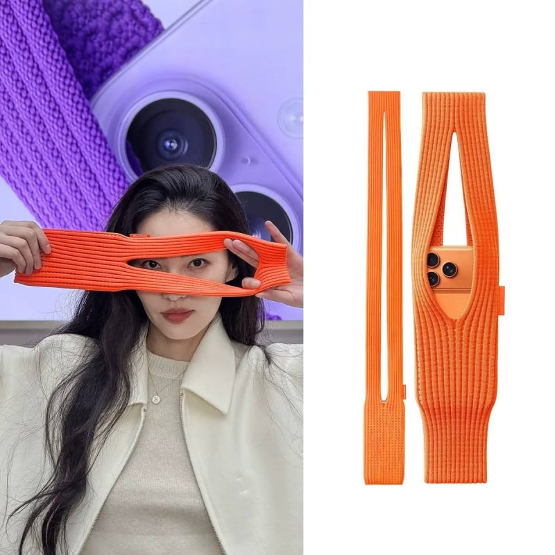 Megzta telefono rankinė, vertikalios kvadrato formos, vidutinio ilgio, poliesterio pamušalas, švelnus paviršius