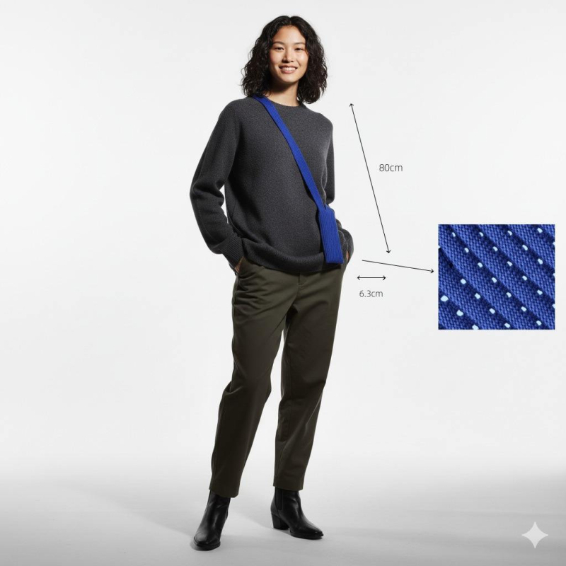 Megzta telefono rankinė, vertikalios kvadrato formos, vidutinio ilgio, poliesterio pamušalas, švelnus paviršius