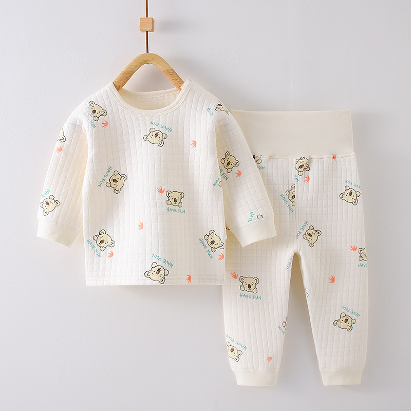 Παιδικό σετ εσωρούχων με τρεις στρώσεις, ζεστό ύφασμα, υψηλή μέση για προστασία της κοιλιάς, 100% βαμβάκι, unisex, για φθινόπωρο και χειμώνα.