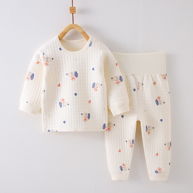 Παιδικό σετ εσωρούχων με τρεις στρώσεις, ζεστό ύφασμα, υψηλή μέση για προστασία της κοιλιάς, 100% βαμβάκι, unisex, για φθινόπωρο και χειμώνα.