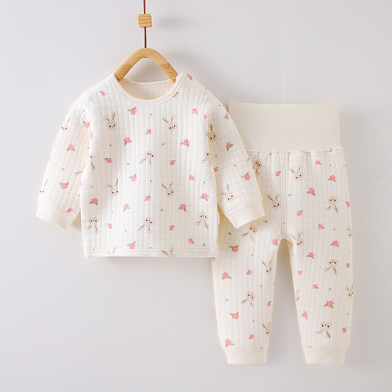 Παιδικό σετ εσωρούχων με τρεις στρώσεις, ζεστό ύφασμα, υψηλή μέση για προστασία της κοιλιάς, 100% βαμβάκι, unisex, για φθινόπωρο και χειμώνα.