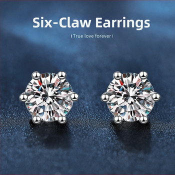 Moissanite naušnice, geometrijski oblik, 925 srebrne iglice, elektroplatiranje, jednostavan stil