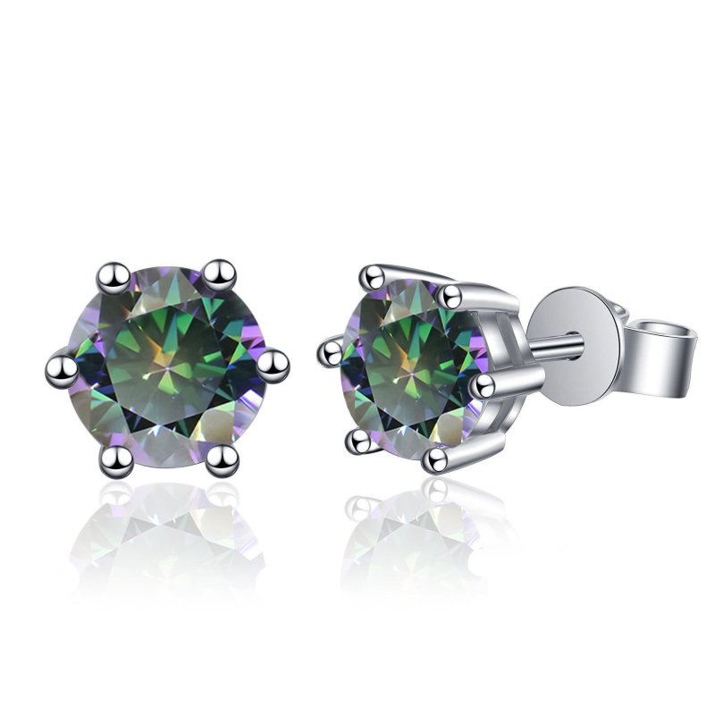 Moissanite naušnice, geometrijski oblik, 925 srebrne iglice, elektroplatiranje, jednostavan stil