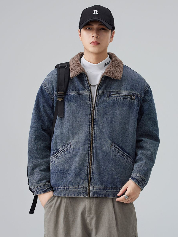 Zimný kardigan so stojacim golierom, zipsom, bavlnená výplň