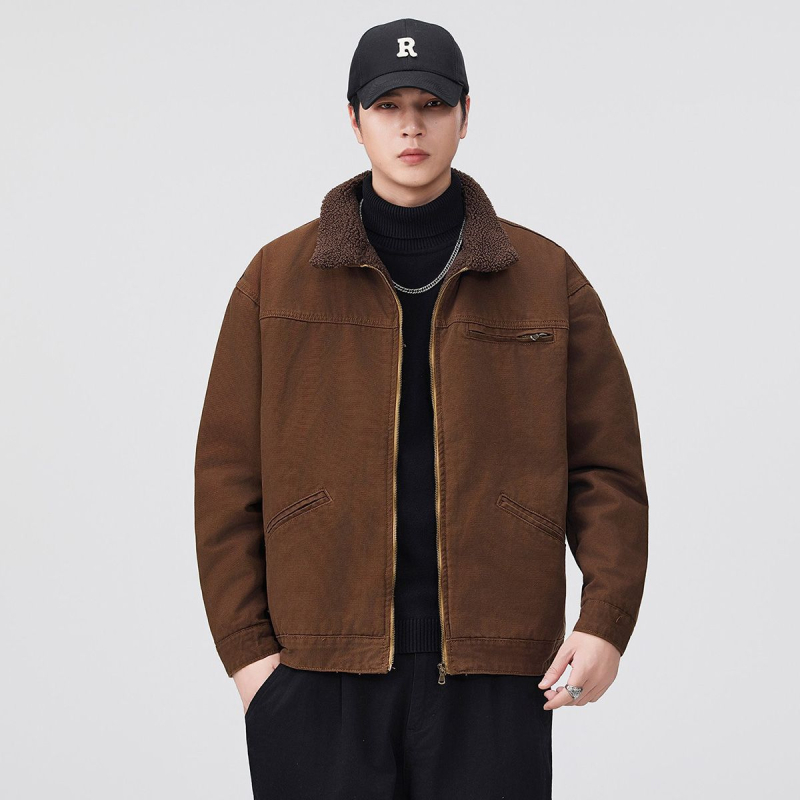 Zimný kardigan so stojacim golierom, zipsom, bavlnená výplň