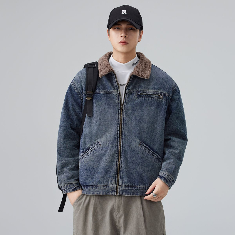 Zimný kardigan so stojacim golierom, zipsom, bavlnená výplň