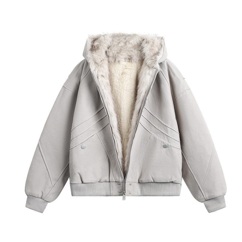 Pánska bavlnená bunda s fleecovou podšívkou, kapucňa a zipsom, vintage štýl, voľný strih, na zimu