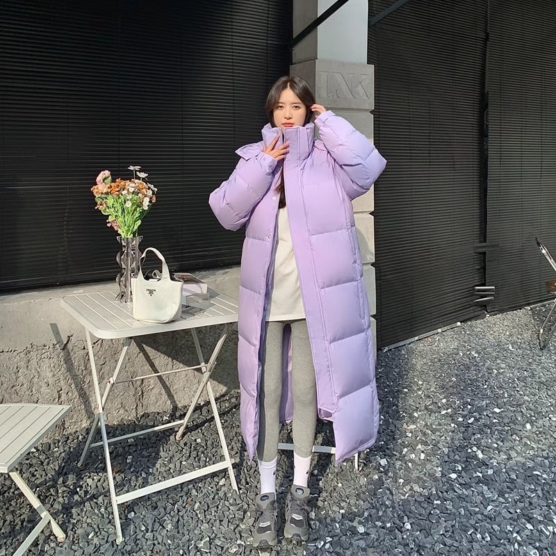 Puffer bunda s kapucňou, výplň z kačacieho peria, hrubá izolácia, vonkajší materiál: nylon