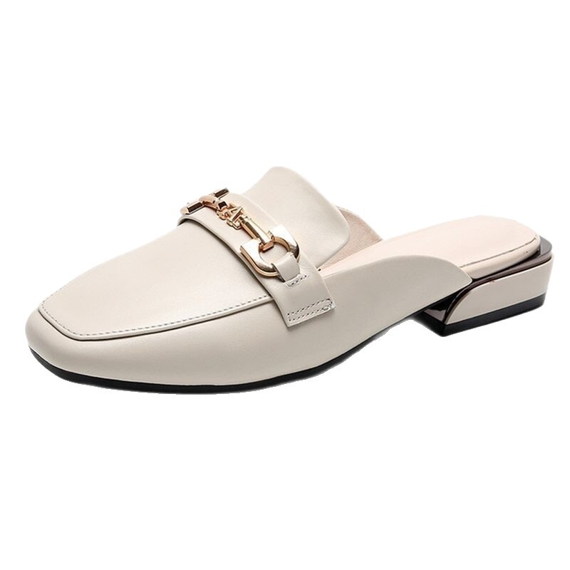 Női zárt orrú mules microfibrás bőr felsőréteggel, laza slip-on szandál, EVA talp, PU bélés, 2025 nyár