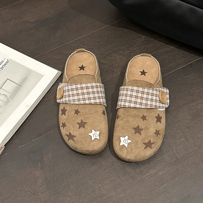 Pantofi damă slip-on din denim, cu înălțime ascunsă, talpă plată din cauciuc, căptușeală din țesătură, model vintage cartoon — Primăvara 2025